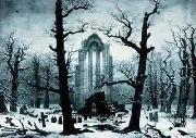 Caspar David Friedrich Monastery burial oil painting artist